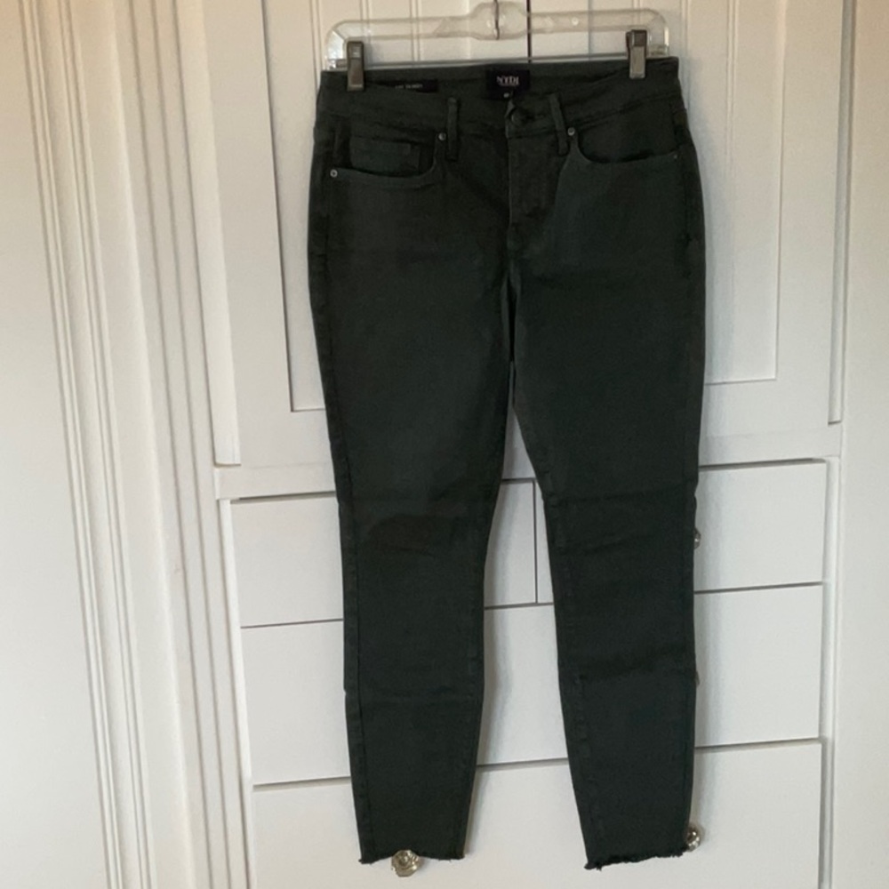 NYDJ Ami Skinny Pine/Grey Jeans with raw edge hem.